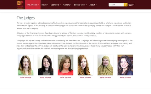 Awards Landing detail