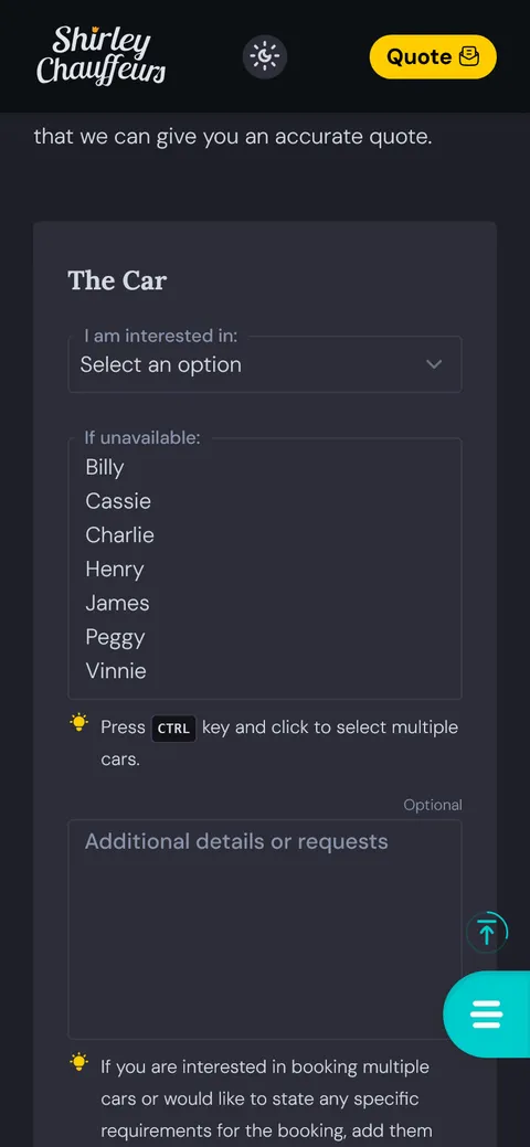 Get a quote detailed view