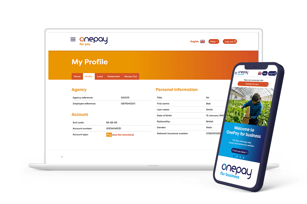 Laptop and iPhone image showing Onepay website
