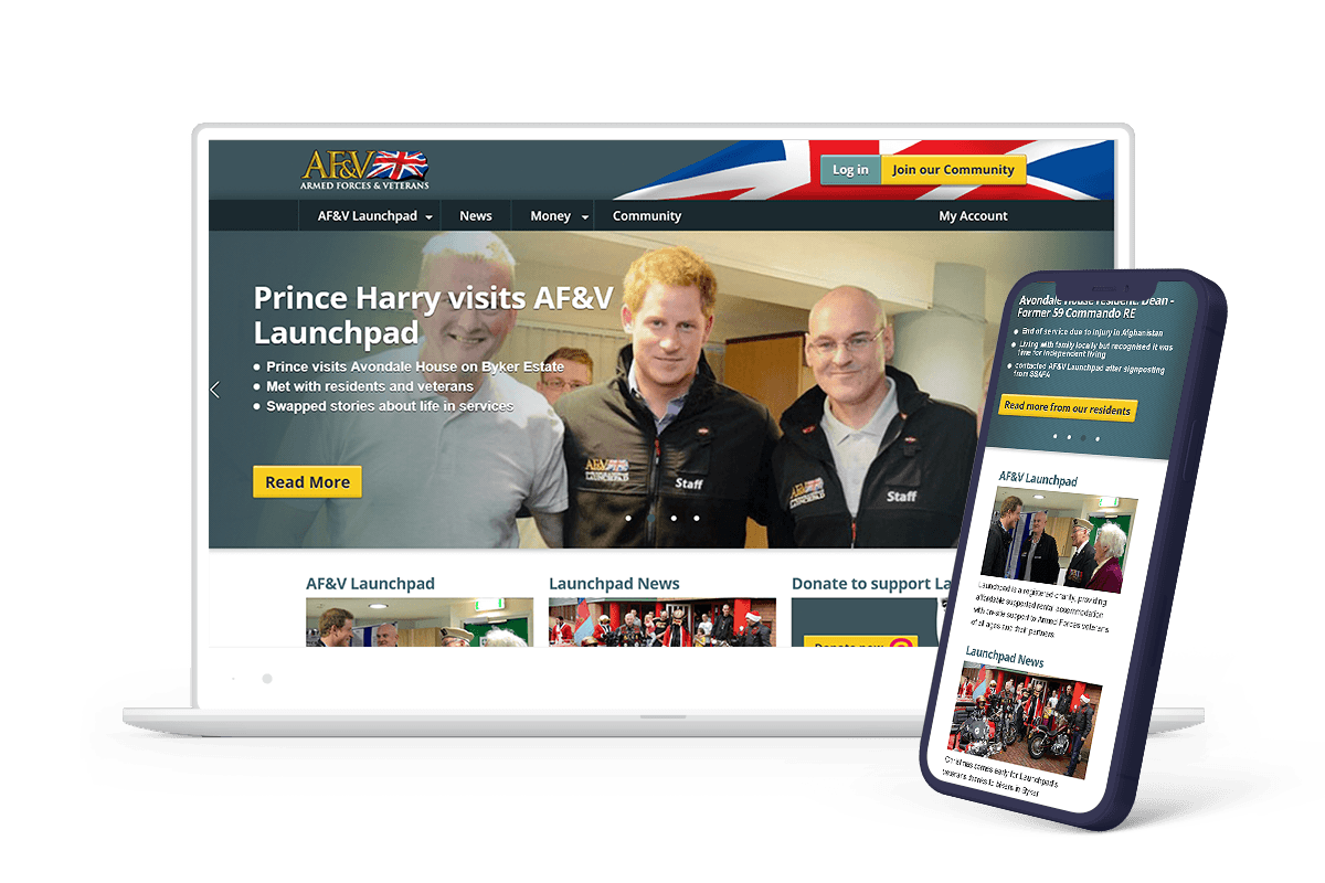 Laptop and iPhone image showing AFV Estates Limited website