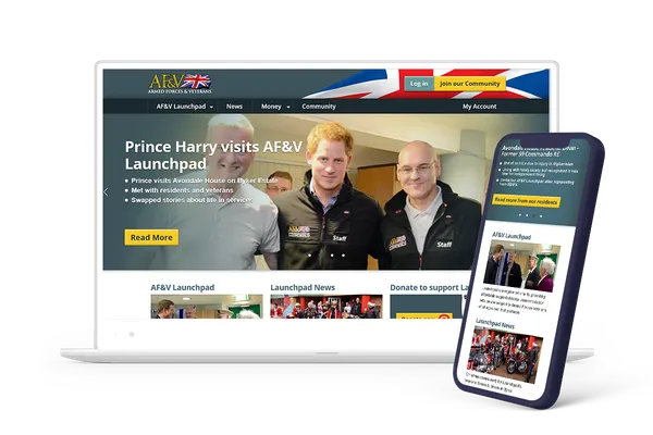 Laptop and iPhone image showing AFV Estates Limited website