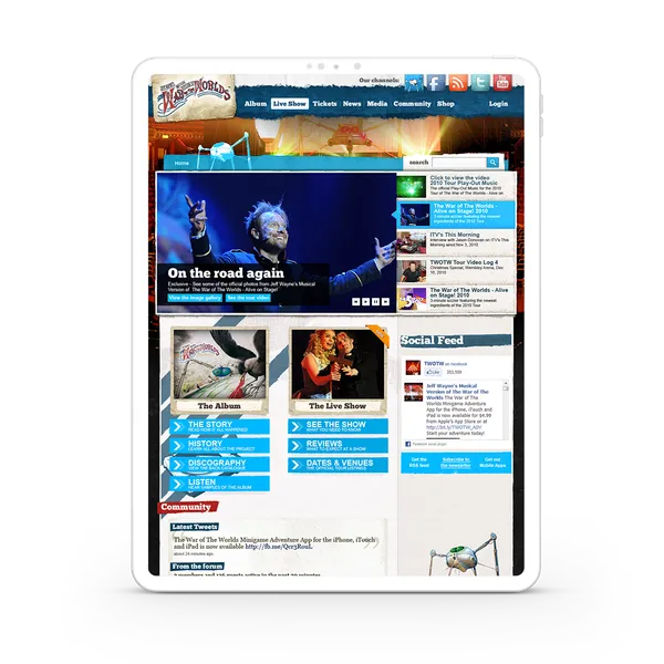 iPad image showing twotw website