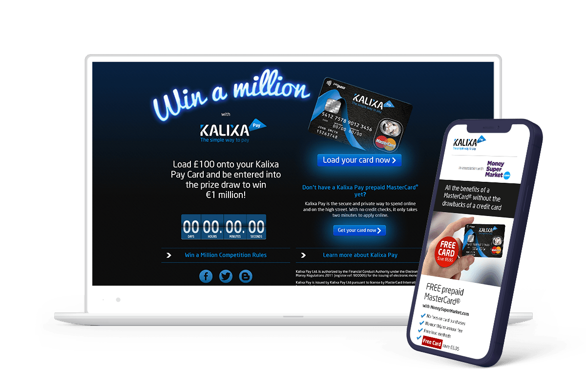 Laptop and iPhone image showing Kalixa website