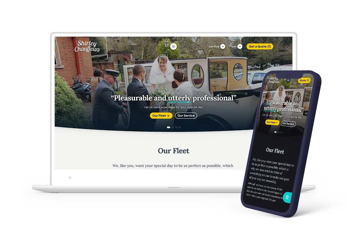 laptop and mobile showing site in use
