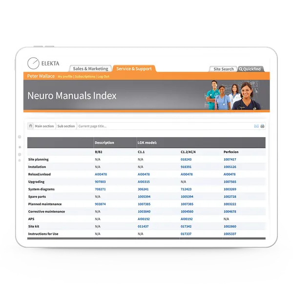 iPad image showing Elekta website