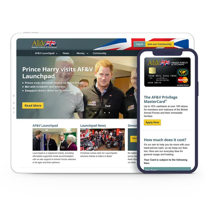 Laptop and iPhone image showing AFV Estates Limited website