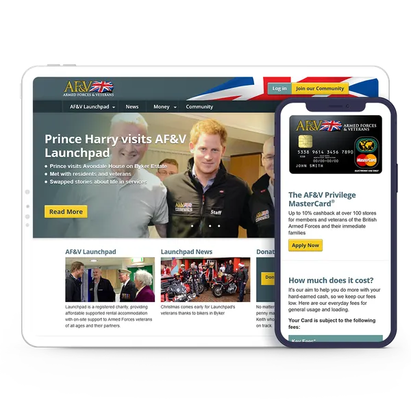 Laptop and iPhone image showing AFV Estates Limited website