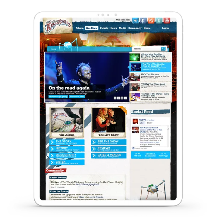 iPad image showing twotw website
