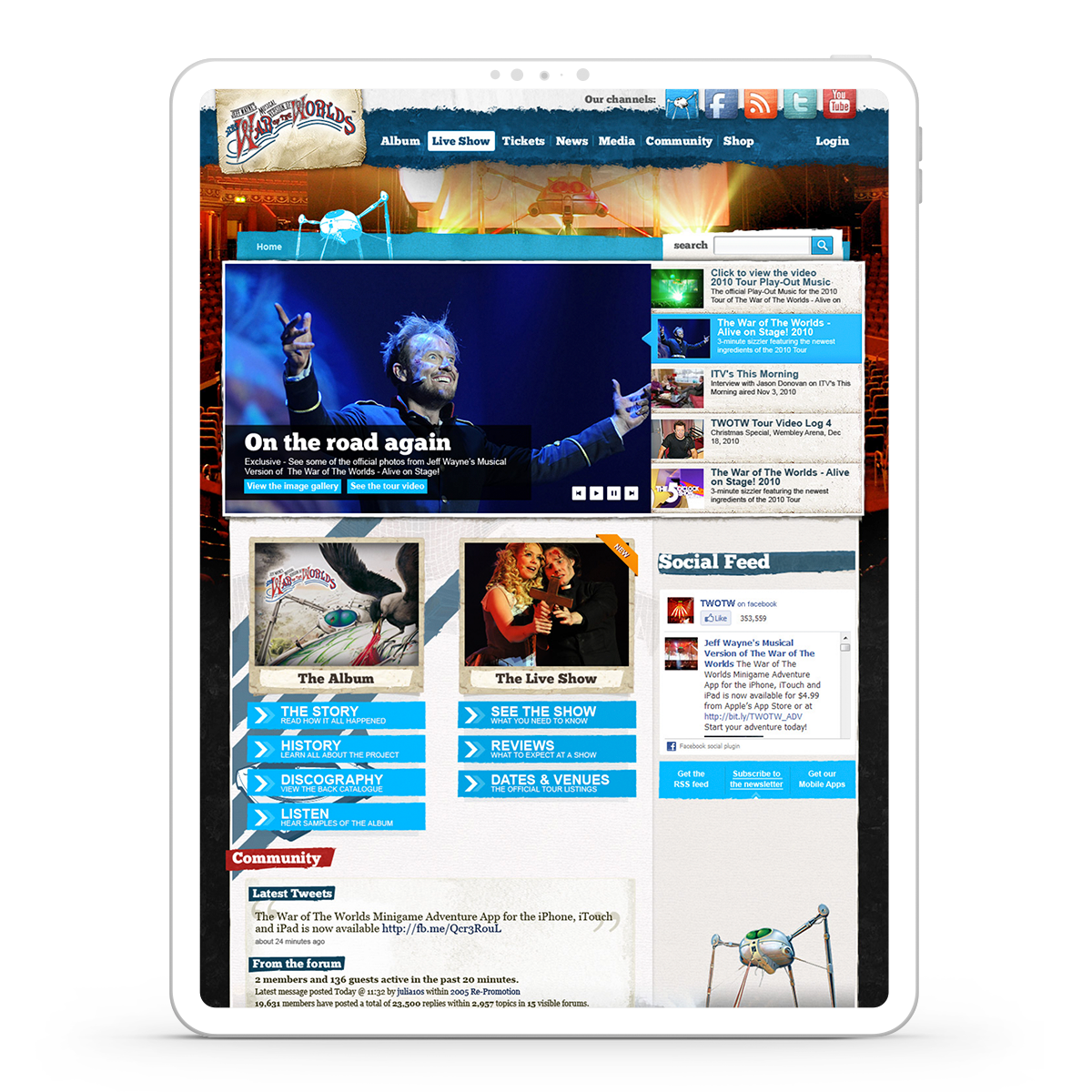 iPad image showing twotw website