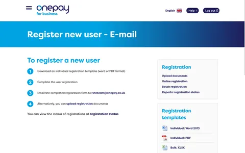 Register Email - detail