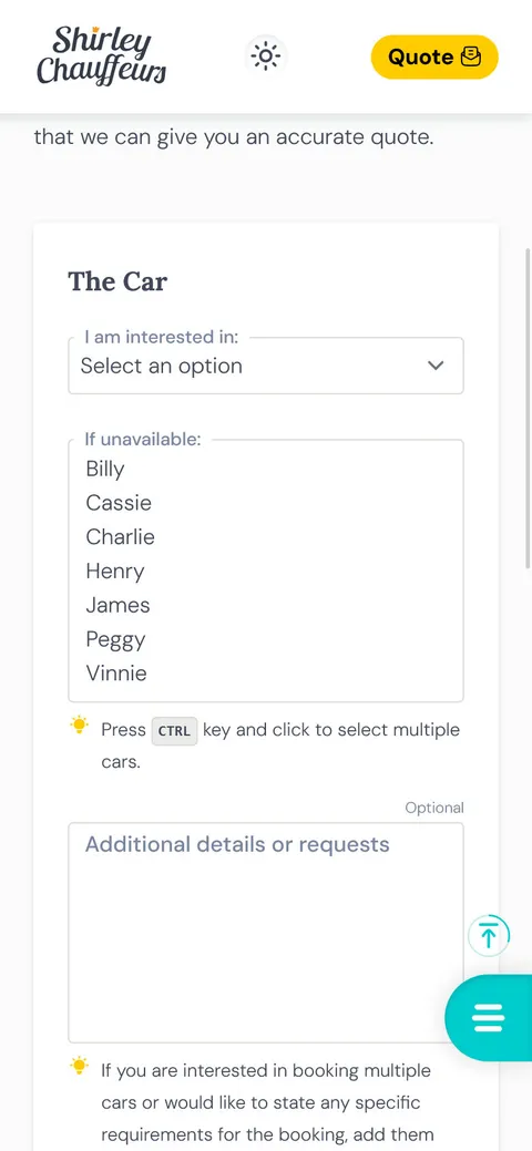 Get a quote detailed view