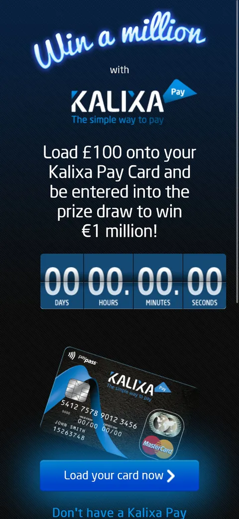 Mobile Win a million detail