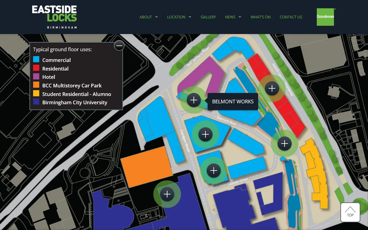 Map showing the development plan